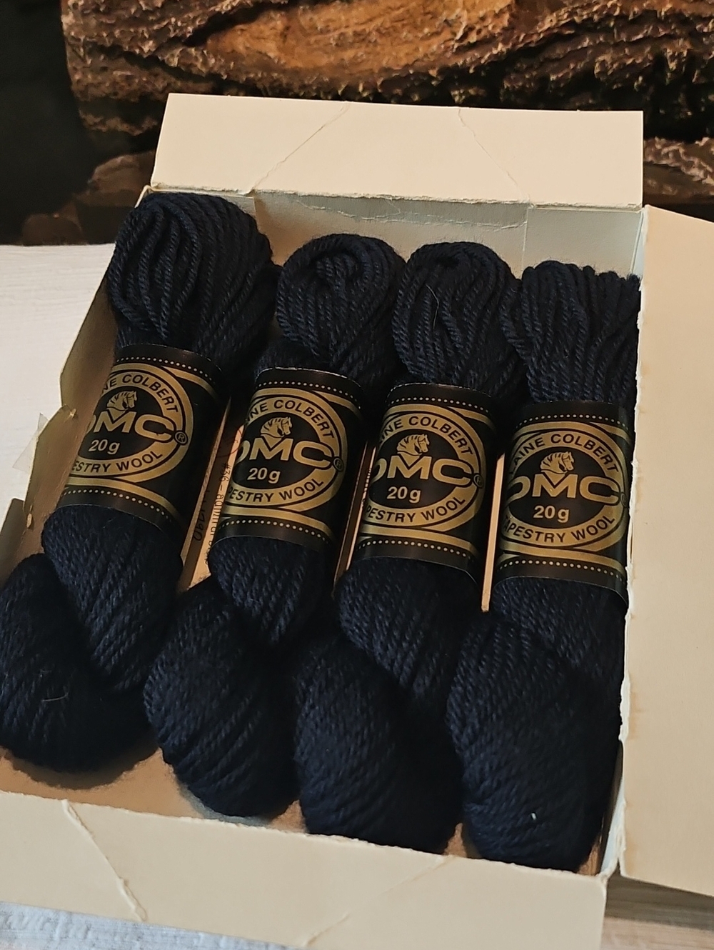 DMC Vintage 4 Bundles 100 Pure Virgin Wool Navy